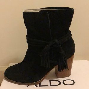 Suede heeled booties